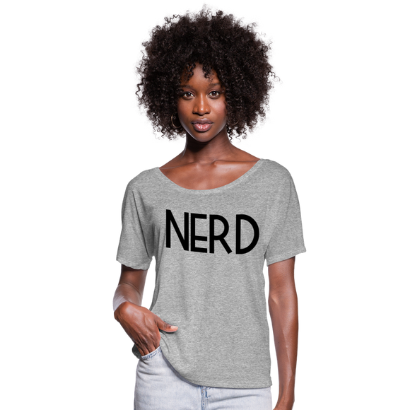 Nerd Women’s Flowy T-Shirt - heather gray